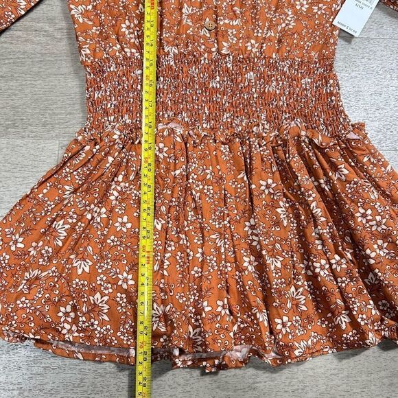 Jessica Simpson Floral Button Down Smock Waist Tunic Skirt Top, Girls L (10) - Picture 7 of 11